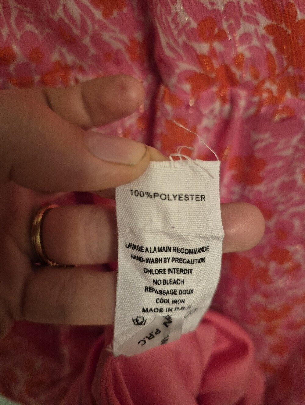 Axara Paris Women's Pink Metalic Floral Ruffle Hem Midi Dress Size Large - Picture 8 of 8